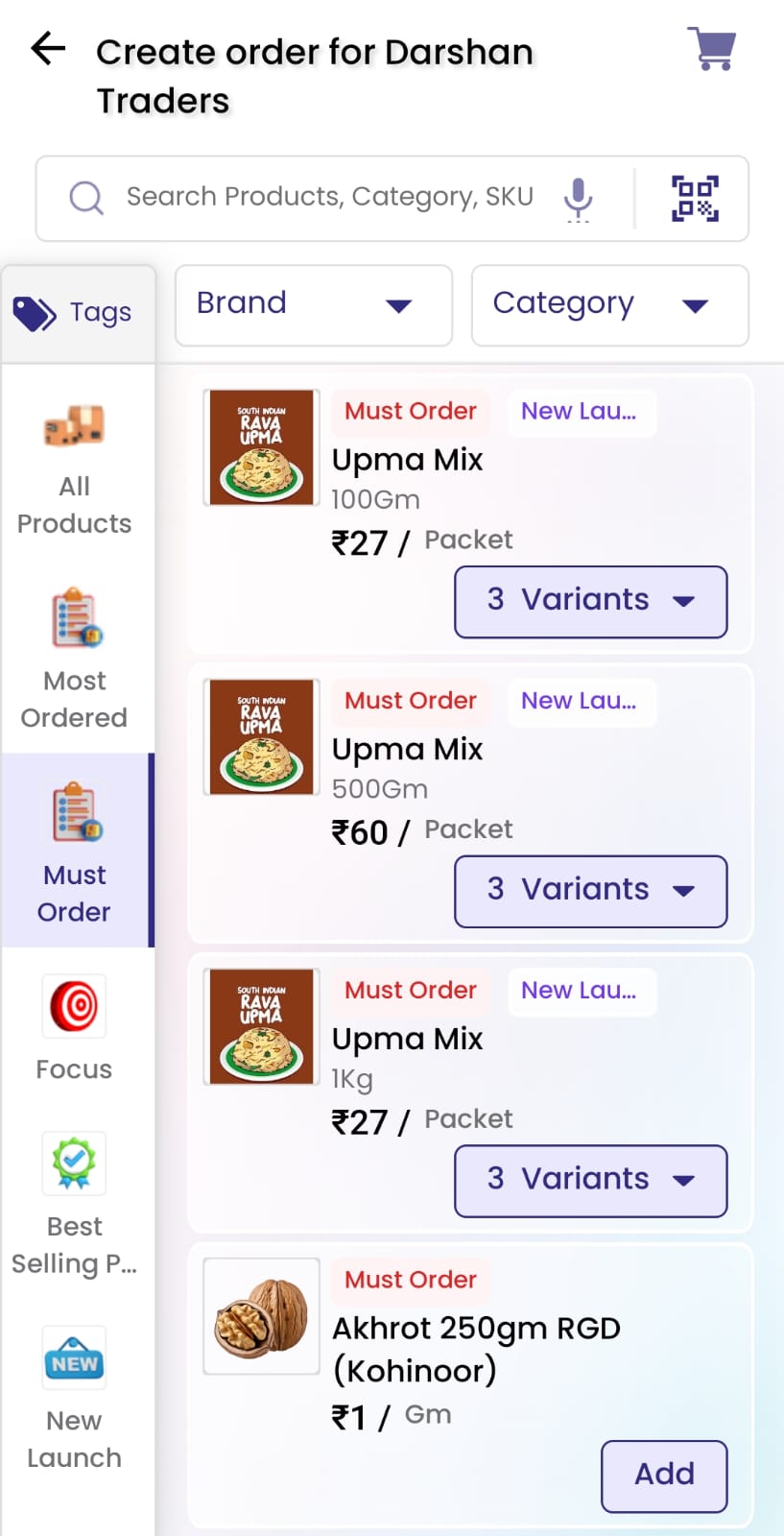 Predictive Analytics Based Product Ordering Screen for Field Sales Teams